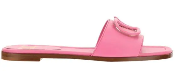 Valentino VLogo Plaque Flat Sandals